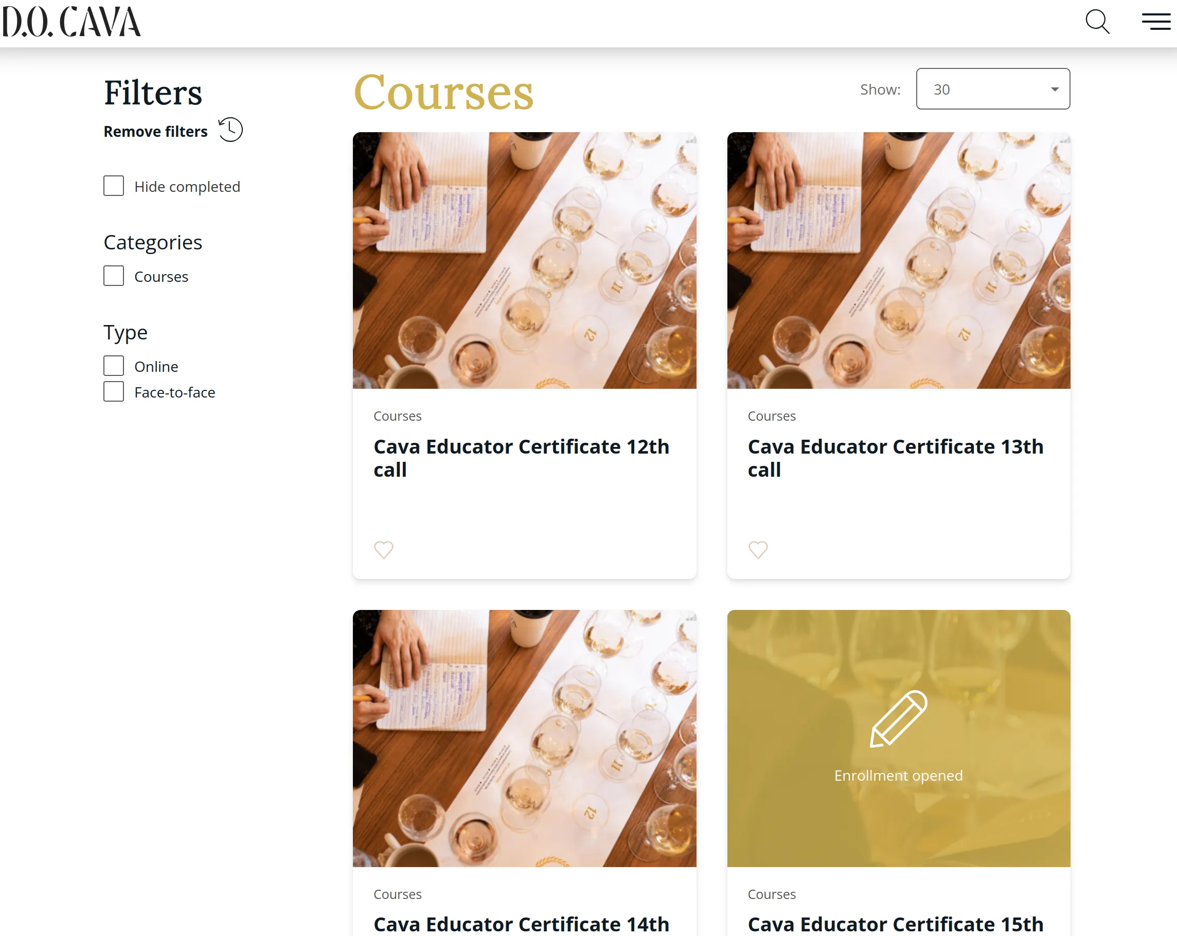 Cava courses